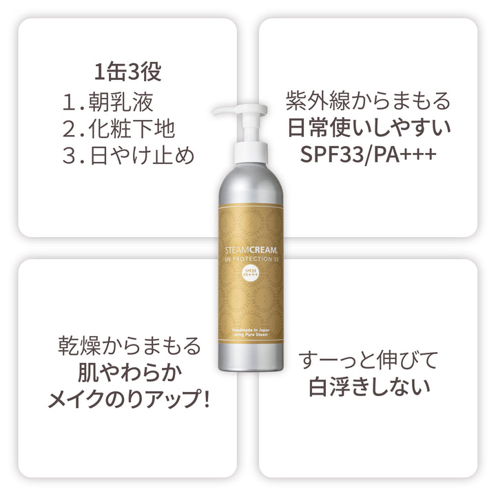 UVプロテクション 33 ボトル／SPF33 PA+++ – スチームクリーム