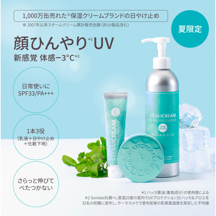 PN＞スチームクリーム UVプロテクション 33 ハッカ＆アロエ チューブ