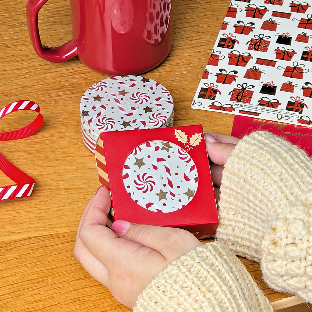 窓付き1缶用クリスマスギフトボックス