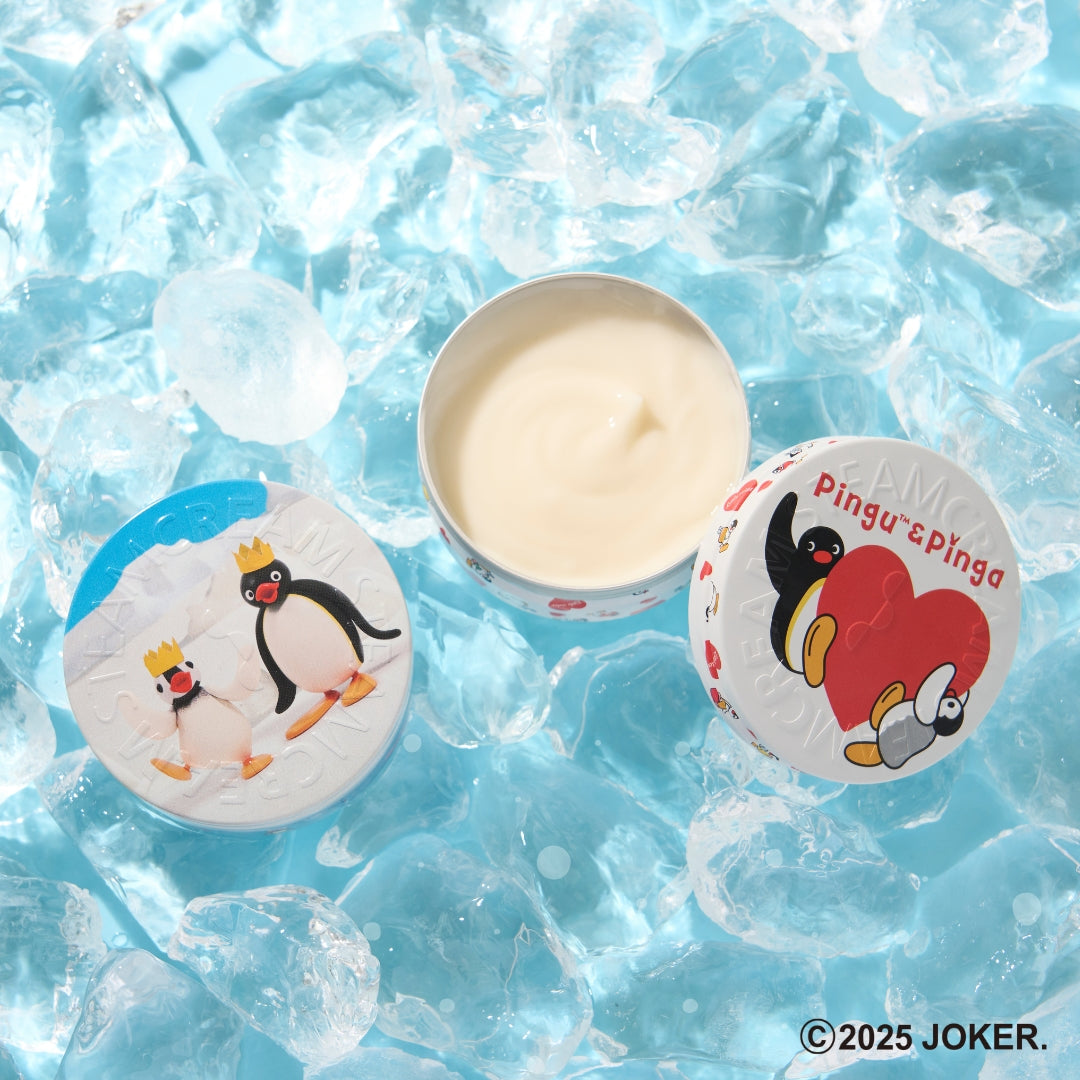 王冠をかぶったピングー＆ピンガ／スチームクリーム限定デザイン缶